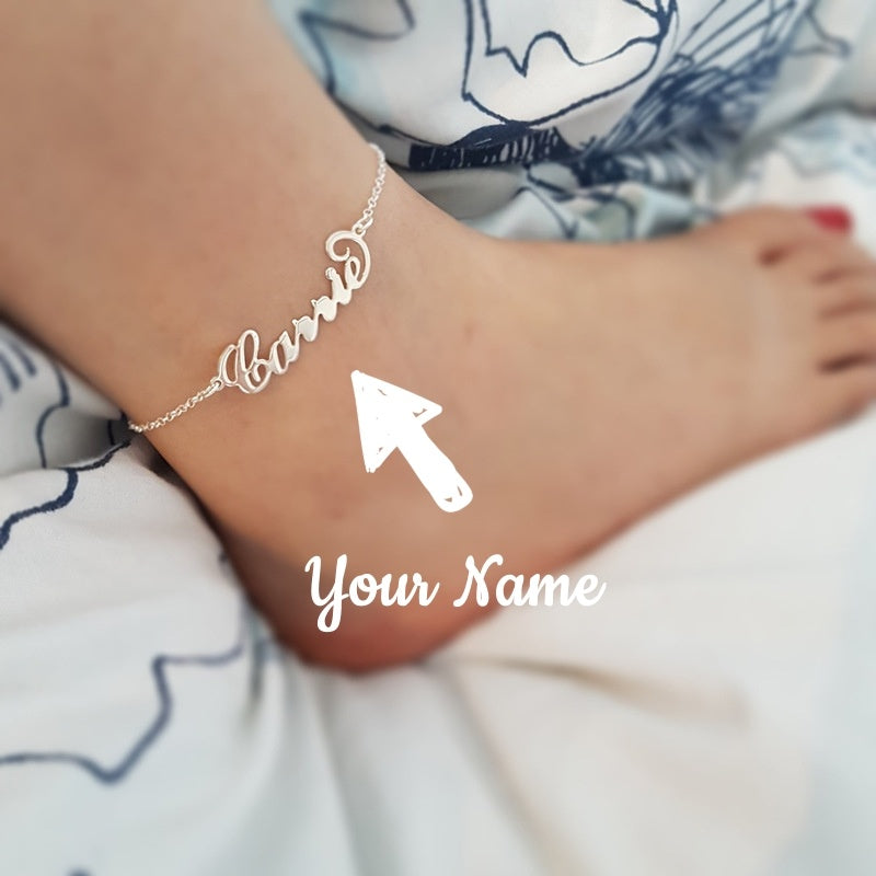 Summer Personalized Custom Name Anklets For Women Stainless Steel Cable Chain Gold Colour Sandy Beach Exquisite Jewelry Present